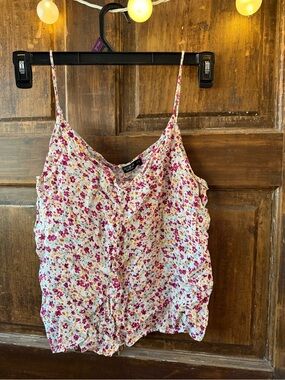 Cotton On Floral Spaghetti-Strap Cami in Pink, Red & White